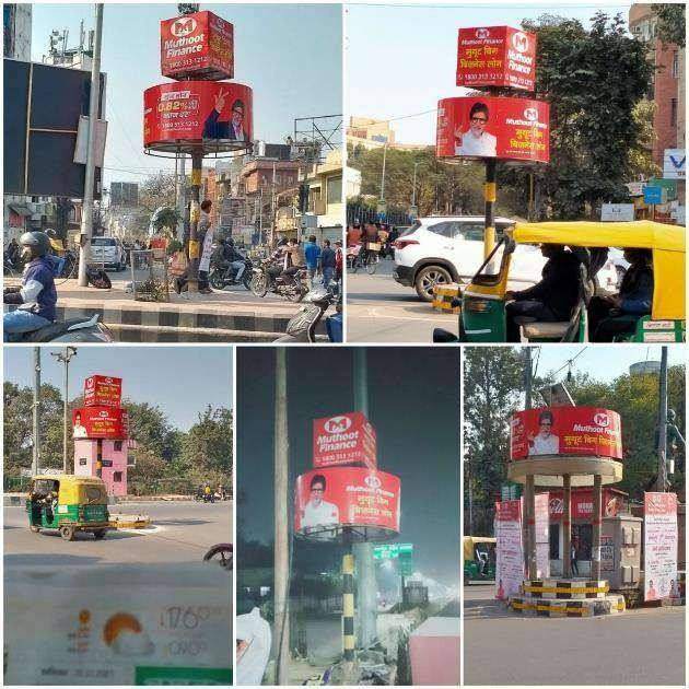 Muthoot Finance outdoor activities — van activation, auto & bus branding, pole kiosks
