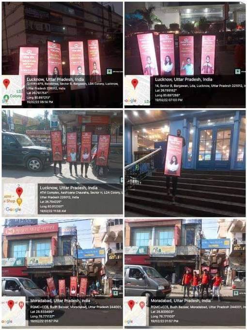 Muthoot Finance outdoor activities — van activation, auto & bus branding, pole kiosks
