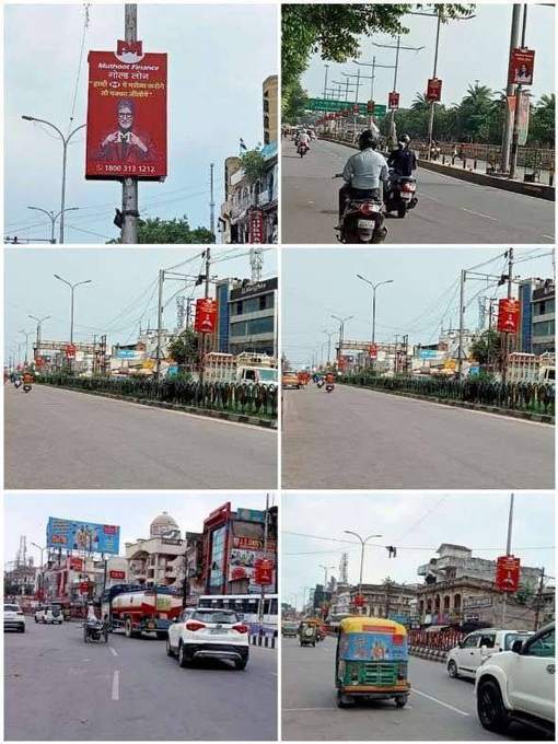 Muthoot Finance outdoor activities — van activation, auto & bus branding, pole kiosks