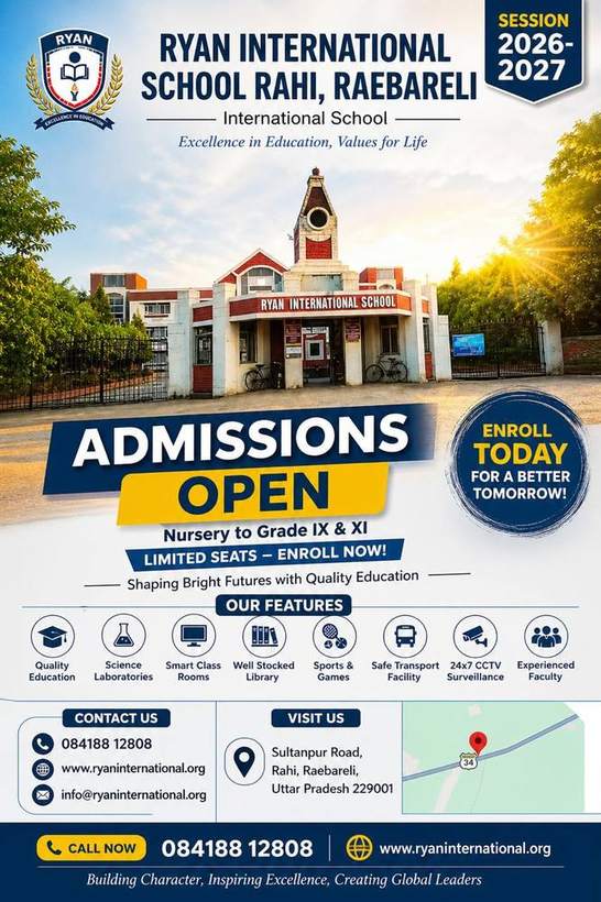 School — Ryan International admissions poster